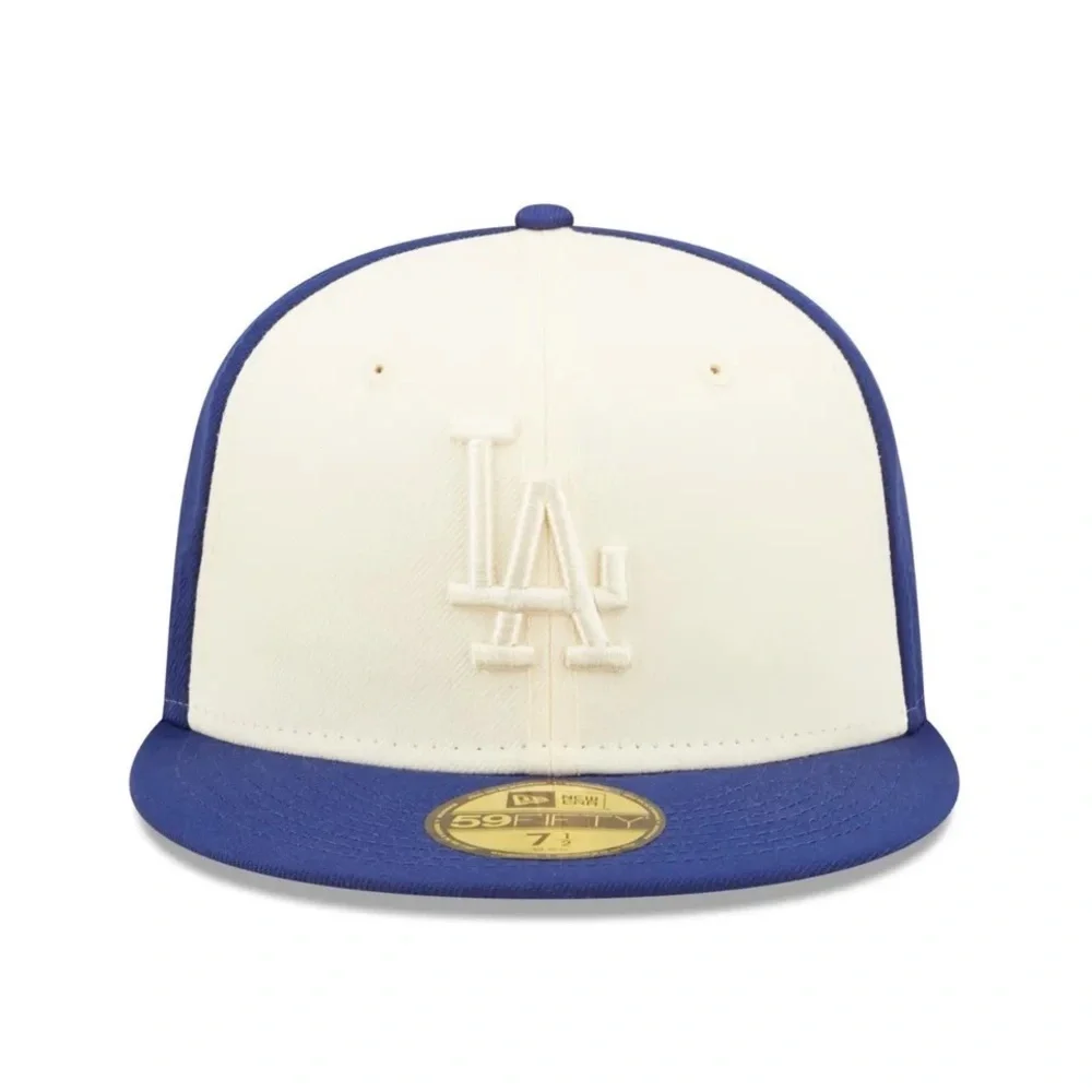 SZ 8 Los Angeles Dodgers New Era Tonal 2 Tone Blue/ Cream 59fifty Fitted Hat